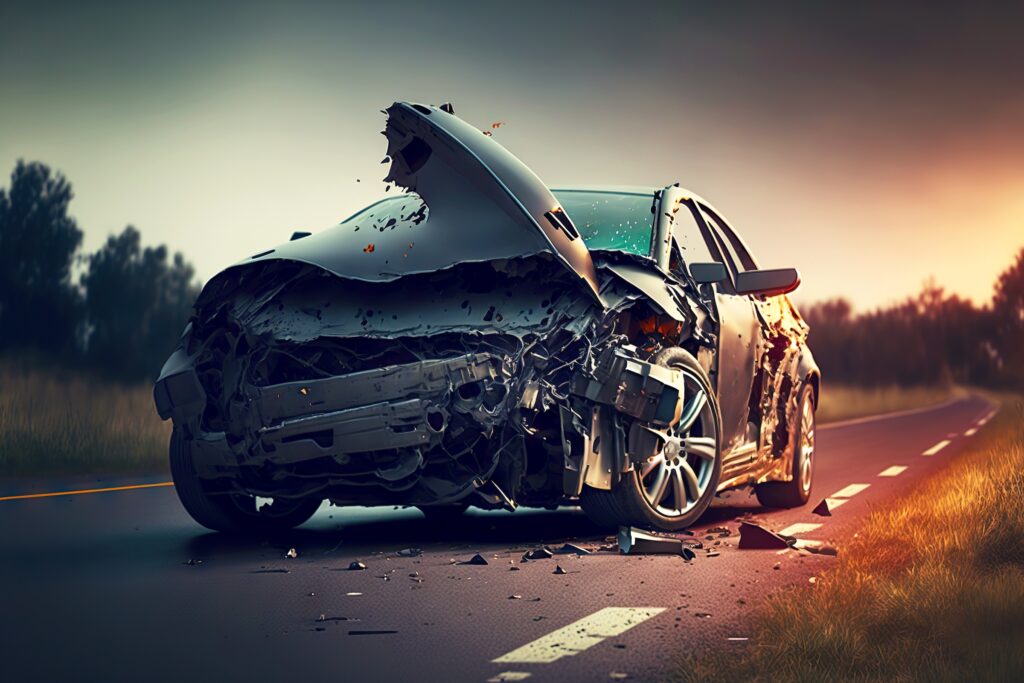 Generative AI created car wreck